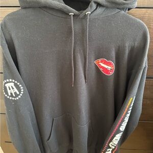 Champion Black Hoodie with Lip Patch